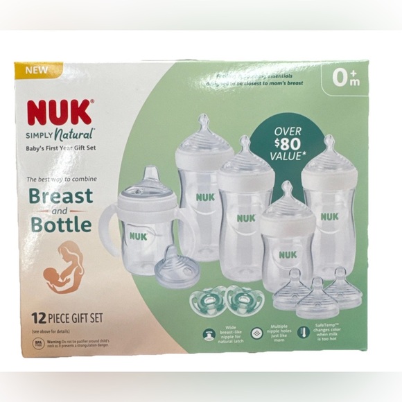Nuk Simply Natural Breast & Bottles Baby 12pcs Gift Set - NEW - Picture 1 of 3